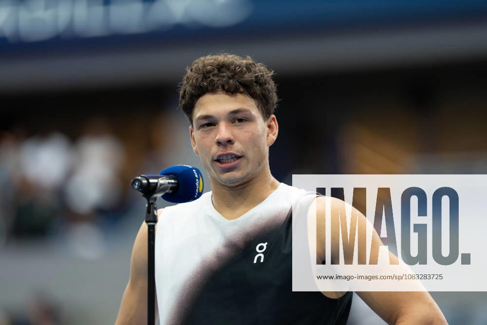 2026 US Open - Day 15 NEW YORK, NEW YORK - SEPTEMBER 13: Ben Shelton of the United States at the trophy presentation after the men’s singles final against Alexander Zverev of Germany during the 2026 US Open - Day 15 at USTA Billie Jean King National Tennis Center on September 13, 2026 in New York, New York. New York USTA Billie Jean King National Tennis Center New York United States