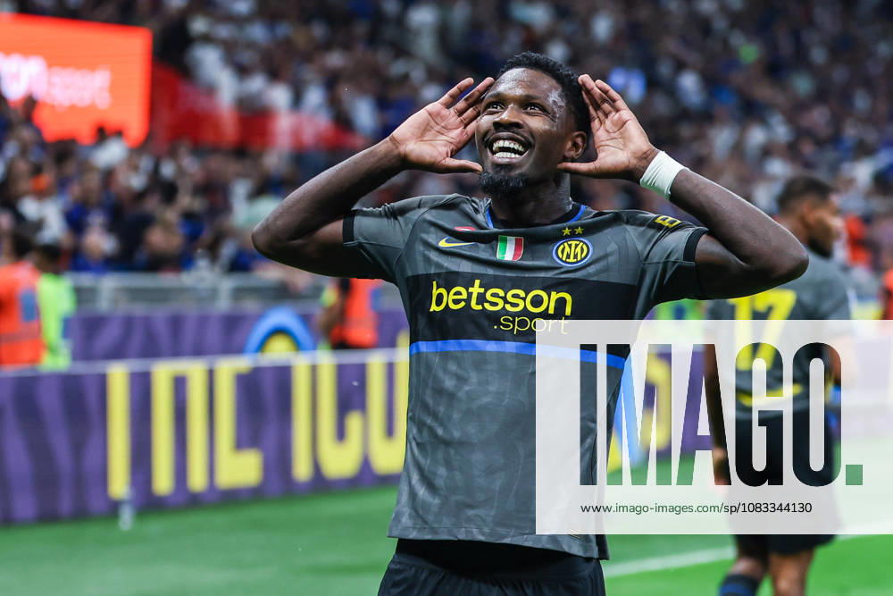 Marcus Thuram of FC Internazionale celebrates after scoring a goal during Serie A Enilive 2026 27 football match between FC Internazionale and Udinese Calcio. Italy