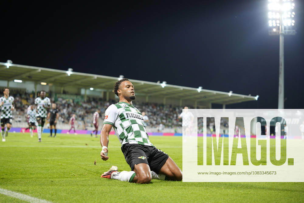 Moreirense FC v SC Maritimo - Liga Portugal Betclic 2026 27 BRAGA, PORTUGAL - SEPTEMBER 14: Alexandre Parsemain of Moreirense FC celebrates a goal during the Liga Portugal Betclic 2026 27 match between Moreirense FC v SC Maritimo at Estadio Comendador Joaquim de Almeida Freitas on September 14, 2026 in Moreira de Conegos, Portugal. (Photo by Pedro Loureiro Avant Sports) Moreira de Conegos Estadio Comendador Joaquim de Almeida Freitas Braga Portugal