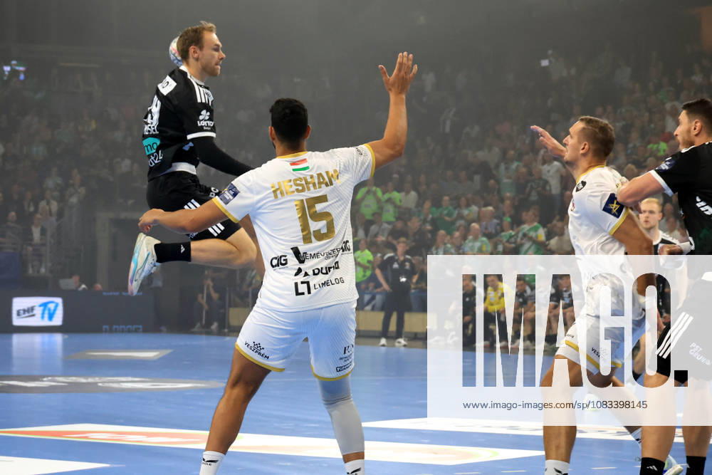 GER Germany, Handball, EHF Champions League, September 16, 2026, 2026–2027 season, Berlin, Fuechse Berlin vs. Veszprém HC Mathias Gidsel (Fuechse Berlin 19), Ahmed Hesham (Veszprém 15), nordphoto GmbH, Engler Berlin, Max Schmeling Halle, Berlin, Germany