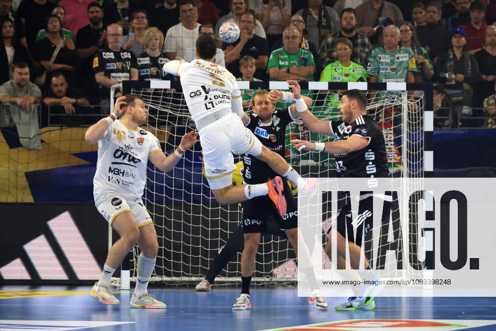 GER Germany, Handball, EHF Champions League, September 16, 2026, 2026–2027 season, Berlin, Füchse Berlin vs. Veszprém HC Max Darj Füchse Berlin 5, Mijajlo Marsenic Füchse Berlin 93, Hugo Descat Veszprém 9, Dragan Pechmalbec Veszprém 46 nordphoto GmbH Engler Berlin Max Schmeling Hall Berlin Germany
