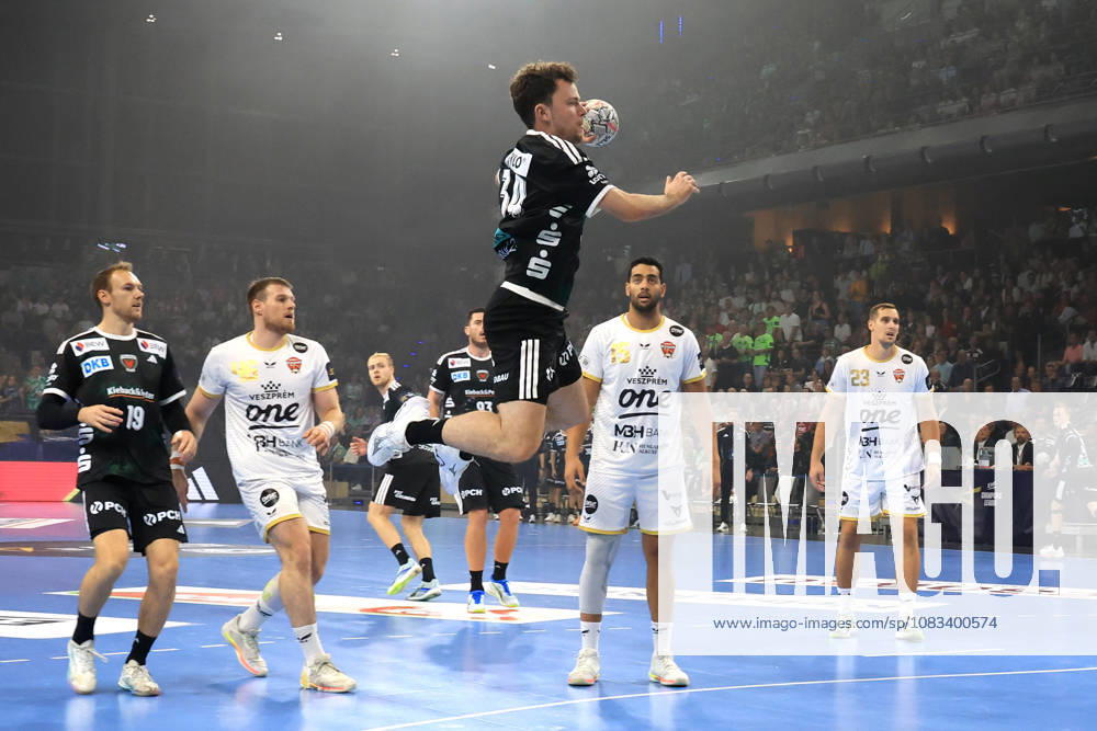GER Germany, Handball, EHF Champions League, September 16, 2026, 2026–2027 Season, Berlin, Fuechse Berlin vs. Veszprém HC Hakun West av Teigum; Fuechse Berlin 34, Ahmed Hesham Veszprém 15; nordphoto GmbH, Engler Berlin, Max Schmeling Halle, Berlin, Germany