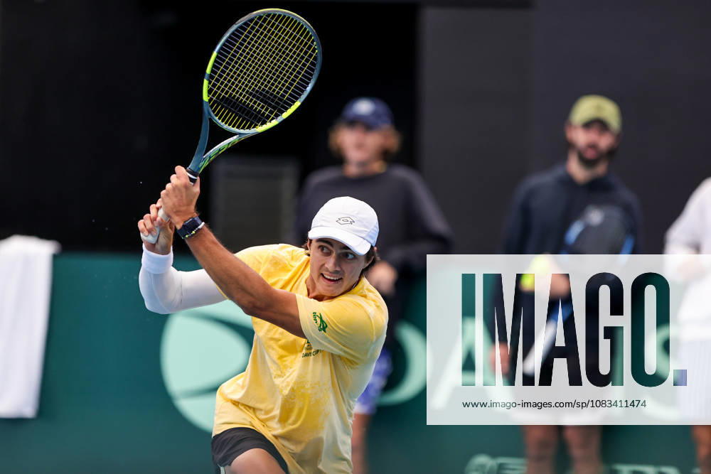 Davis Cup Tennis - Australia Team Training 1 in Brisbane, Australia - 17 SEP 2026. Adam Walton seen in action during Australian Davis Cup Team training at Pat Rafter Arena. Australian Davis Cup Team training prior to their World Group I tie versus Poland. The Round is being held at Pat Rafter Arena. Brisbane Australia