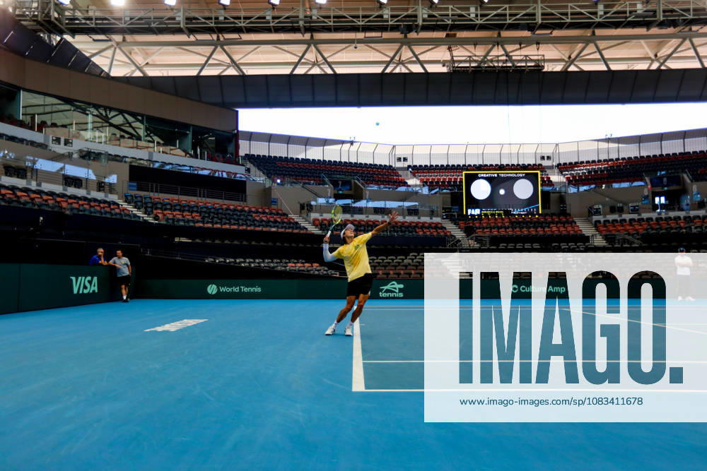 Adam Walton seen in action during Australian Davis Cup Team training at Pat Rafter Arena. Australian Davis Cup Team training prior to their World Group I tie versus Poland. The Round is being held at Pat Rafter Arena. Brisbane Australia - ZUMAs197 20260917_aaa_s197_020