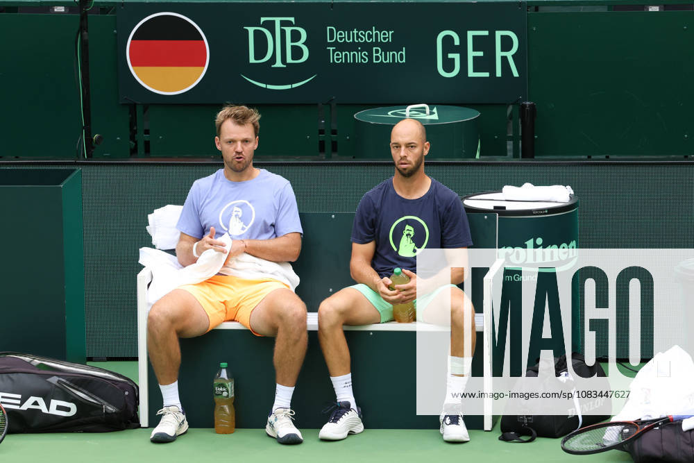 Kevin Krawietz, Tim Puetz, Training, practice, Davis Cup: Germany vs. Croatia, Heristo Arena, Halle, Westphalia, Germany; Tennis Davis Cup 2026; Davis Cup; Heristo Arena; Halle, Westphalia; North Rhine-Westphalia, Germany