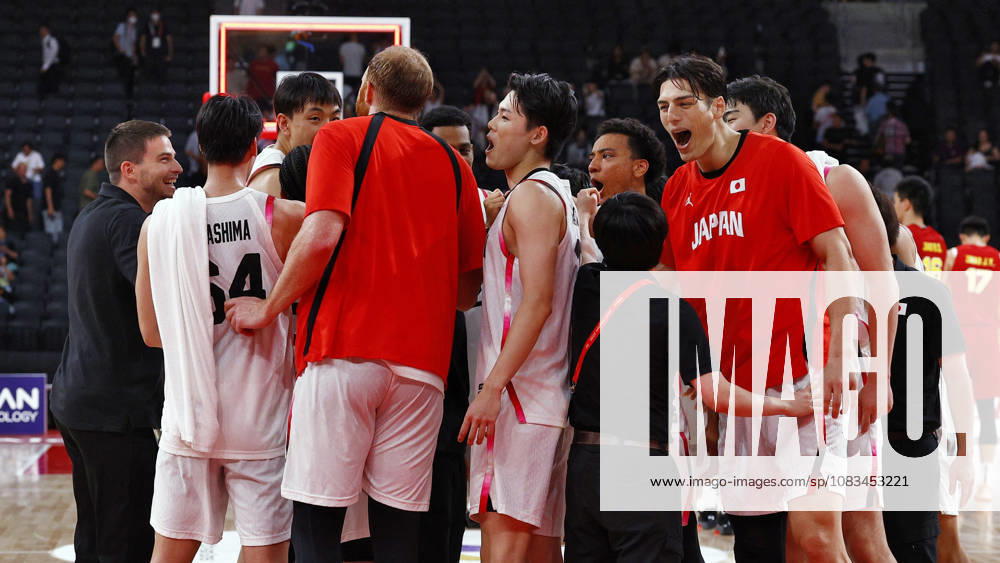 Aichi-Nagoya Asian Games: Basketball Japan players celebrate after beating China in a men s basketball semifinal match at the Aichi-Nagoya Asian Games at Aichi International Arena in Nagoya, central Japan, on Sept. 18, 2026. A14AA0005627857P