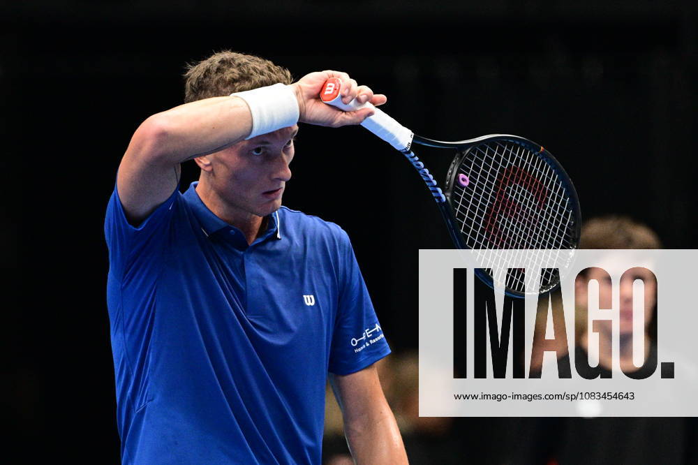 Jiri Lehecka (CZE), photo, playes against Ben Shelton (USA) in their game of the 2026 Davis Cup men s team tennis World Championship, WM, Weltmeisterschaft match between the Czech Republic and the United States, in Prague, Czech Republic, on September 18, 2026. (CTKxPhoto MichalxKamaryt) CTKPhotoP2026091806288 CTKPhotoP2026091806288