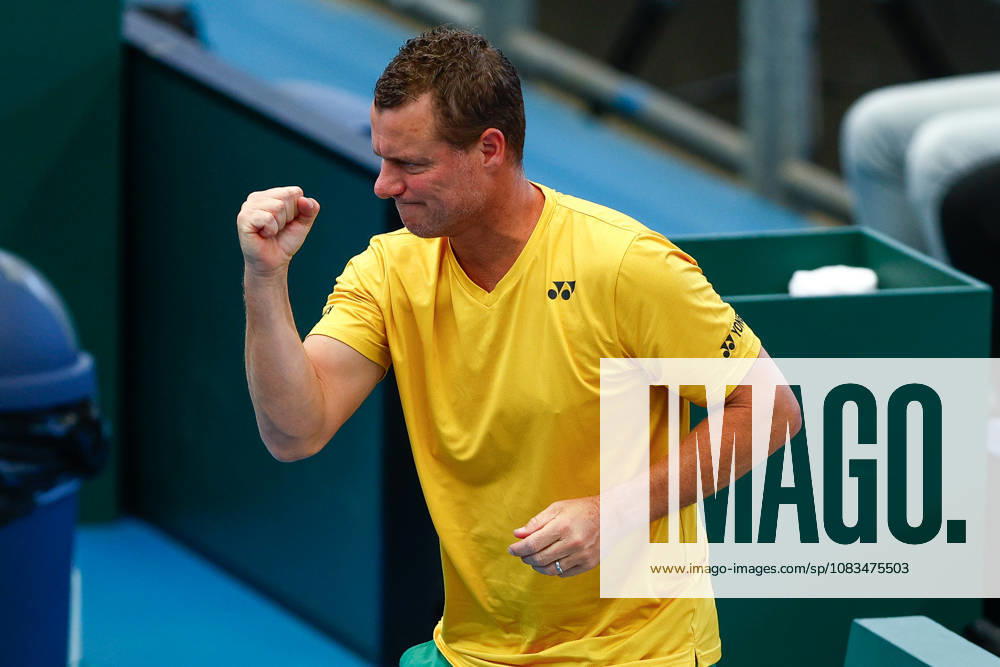 TENNIS DAVIS CUP AUSTRALIA POLAND, Lleyton Hewitt, captain of Australia celebrates during the Davis Cup match between Australia and Poland at Pat Rafter Arena in Brisbane, Saturday, September 19, 2026. ( NO ARCHIVING,
