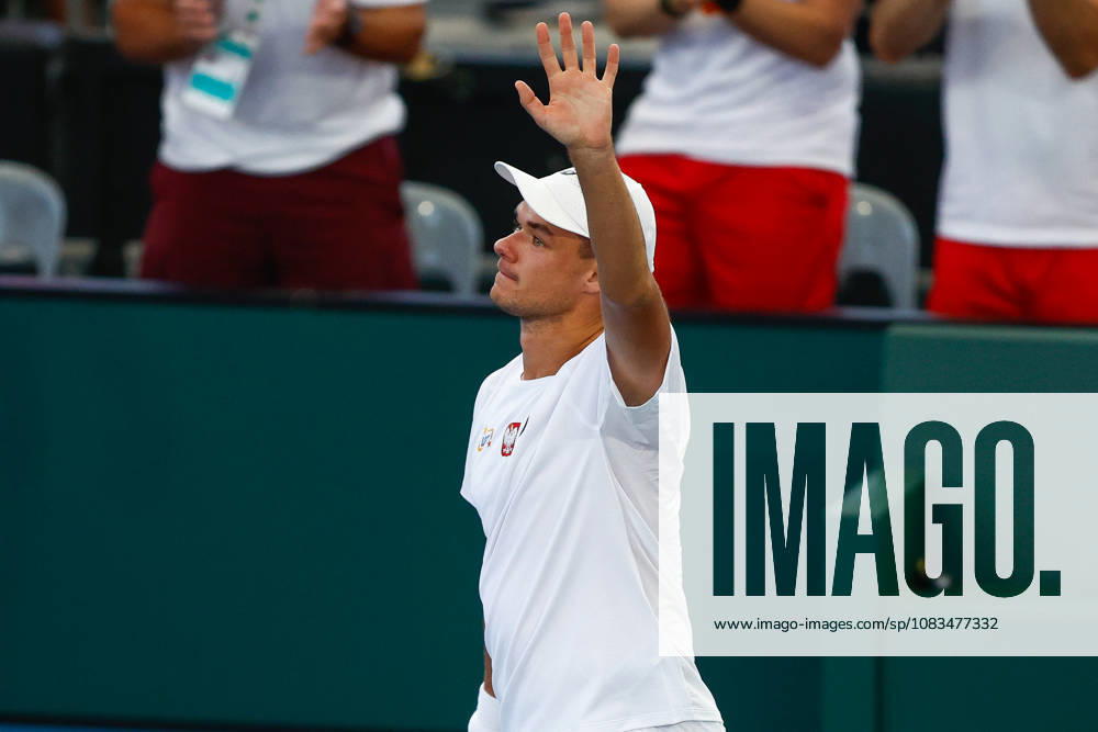 TENNIS DAVIS CUP AUSTRALIA POLAND, Kamil Majchrzak of Poland celebrates during the Davis Cup match between Australia and Poland at Pat Rafter Arena in Brisbane, Saturday, September 19, 2026. ( NO ARCHIVING,