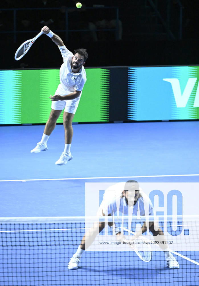 LKS 20260919 Monaco s Romain Arneodo and Hugo Nys (front) during their tennis Davis Cup World Group I doubles match between Finland and Monaco in Espoo, Finland, on September 19, 2026. - HEIKKI SAUKKOMAA Espoo Finland B_FoZJOkEl4