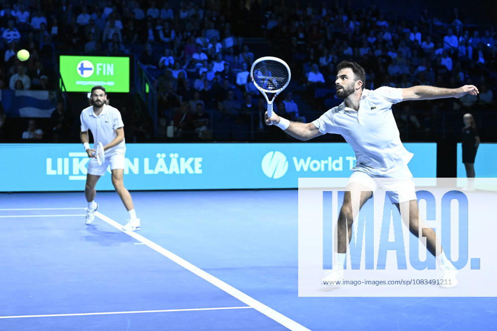 LKS 20260919 Monaco s Romain Arneodo and Hugo Nys (L) during their tennis Davis Cup World Group I doubles match between Finland and Monaco in Espoo, Finland, on September 19, 2026. Monaco won the doubles match and leads the event before the singles matches. - HEIKKI SAUKKOMAA Espoo Finland zZsdWK6DVCs