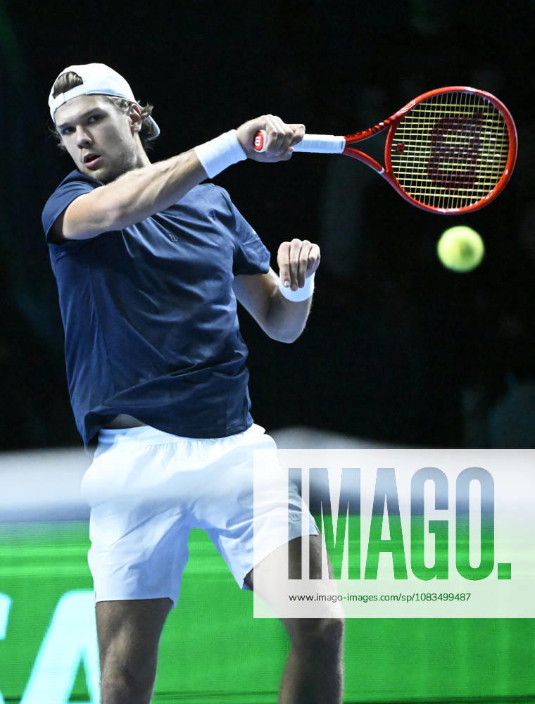 Finland s Otto Virtanen returns the ball to Monaco s Valentin Vacherot (not in picture) during their Davis Cup World Group I singles match between Finland and Monaco in Espoo, Finland, on September 19, 2026. - HEIKKI SAUKKOMAA Espoo Finland 1UknC8MUpyQ