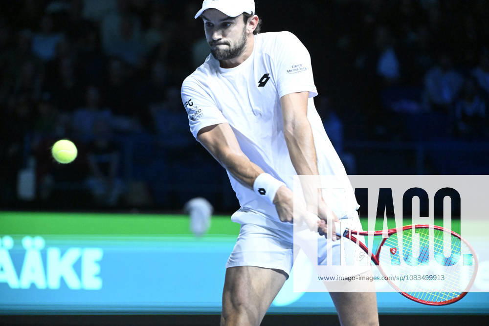 LKS 20260919 Monaco s Valentin Vacherot returns the ball to Finland s Otto Virtanen (not in picture) during their Davis Cup World Group I singles match between Finland and Monaco in Espoo, Finland, on September 19, 2026. - HEIKKI SAUKKOMAA Espoo Finland uxfCeKAcJA0
