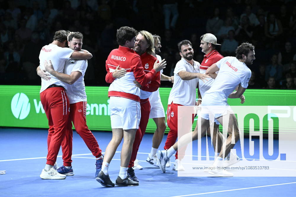 LKS 20260919 Team Monaco celebrates after Valentin Vacherot (R) defeated Finland s Otto Virtanen (not in picture) during their Davis Cup World Group I singles match between Finland and Monaco in Espoo, Finland, on September 19, 2026. Monaco advanced to the Davis Cup Qualifiers by beating Finland. - HEIKKI SAUKKOMAA Espoo Finland PhpQrtuQTGo