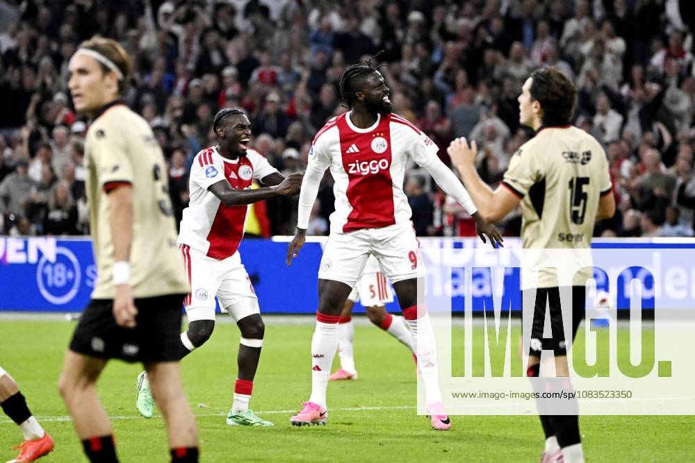 AMSTERDAM - Tolu Arokodare of Ajax celebrates the 2-2 during the Dutch Eredivisie match between AFC Ajax and Excelsior Rotterdam at the Johan Cruijff ArenA on September 19, 2026, in Amsterdam, the Netherlands. OLAF KRAAK ANP Eredivisie 2026 27 ANPxSportx IVx 569291751 originalFilename: 569291751