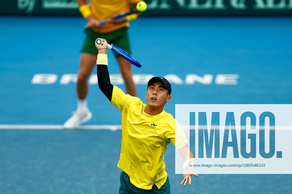 TENNIS DAVIS CUP AUSTRALIA POLAND, Rinky Hijikata of Australia in action during a Doubles match against Jan Zielinski and Karol Drzewiecki of Poland during the Davis Cup match between Australia and Poland at Pat Rafter Arena in Brisbane, Sunday, September 20, 2026. ( NO ARCHIVING,