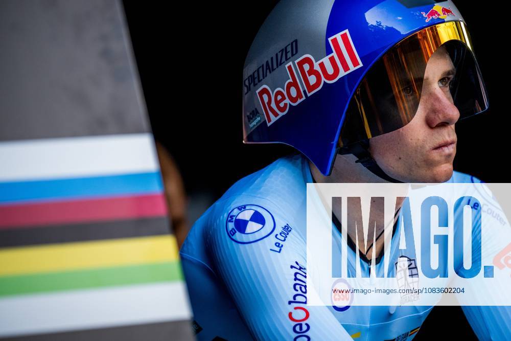 Belgium s Remco Evenepoel pictured in action during the men s elite individual time trial race (39,2km) at the cycling UCI Road World Championship, WM, Weltmeisterschaft in Montreal, Canada, Sunday 20 September 2026. JASPERxJACOBS x187210403x