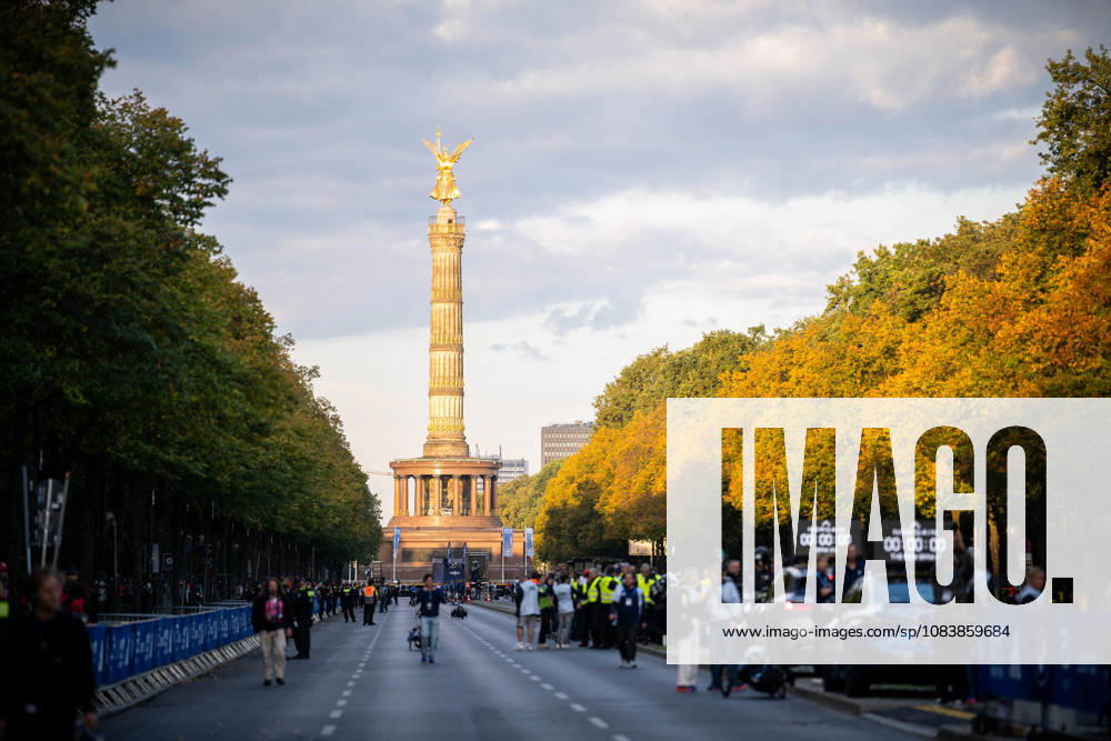 The Siegessäule at the Start area by the 52. BMW Berlin Marathon at Berlin on September 27, 2026 in Berlin, Germany.