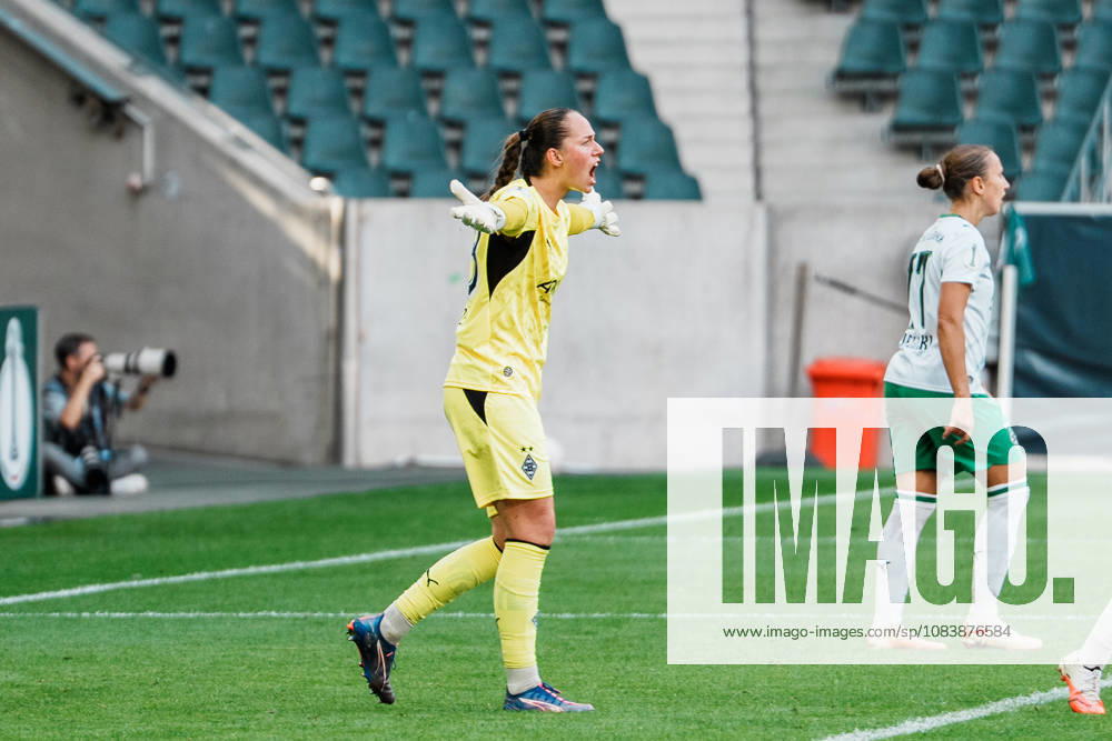 Germany, Soccer: 2026–2027 DFB Women s Cup, First Round: Borussia Mönchengladbach vs. FC Bayern Munich at Borussia Park; Bayern leads 2–1; Luisa Palmen of Borussia Mönchengladbach, No. 23; complaints, anger, emotions