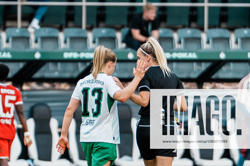 Germany, Women s DFB Cup 2026–2027, First Round: Borussia Mönchengladbach vs. FC Bayern Munich at Borussia Park; Luca Graf of Borussia Mönchengladbach lodged a complaint with referee Julia Boike after conceding a goal