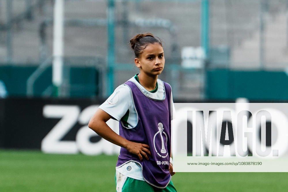 Germany, Soccer, 2026–2027 DFB Women s Cup, 1st Round: Borussia Mönchengladbach vs. FC Bayern Munich, at Borussia Park, Alina Abdii (Borussia Mönchengladbach), 11 emotions, facial expressions, sad, defeat, frustration, grief
