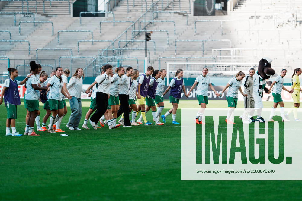 Germany, Soccer: 2026–2027 DFB Women s Cup, First Round: Borussia Mönchengladbach vs. FC Bayern Munich at Borussia Park; Gladbach Celebrates Despite Defeat—Pride, Joy, Emotions, Support