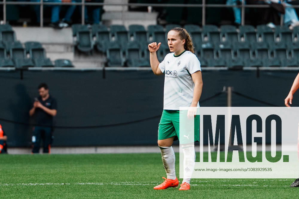 Germany, Soccer: 2026–2027 DFB Women s Cup, First Round: Borussia Mönchengladbach vs. FC Bayern Munich at Borussia Park; Mia Giesen of Borussia Mönchengladbach, 19, gives instructions, gestures, and stays focused