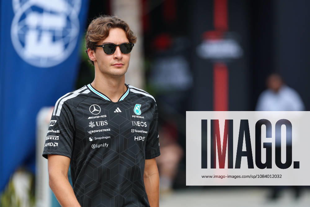 George Russell of Great Britain and Mercedes-AMG PETRONAS F1 Team in the Paddock during previews ahead of the FIA Formula 1 Grand Prix of Bahrain in Malaysia at the Sepang Circuit on October 01, 2026 in Kuala Lumpur, Malaysia. (Photo by Qian Jun SPP-Paddocker)