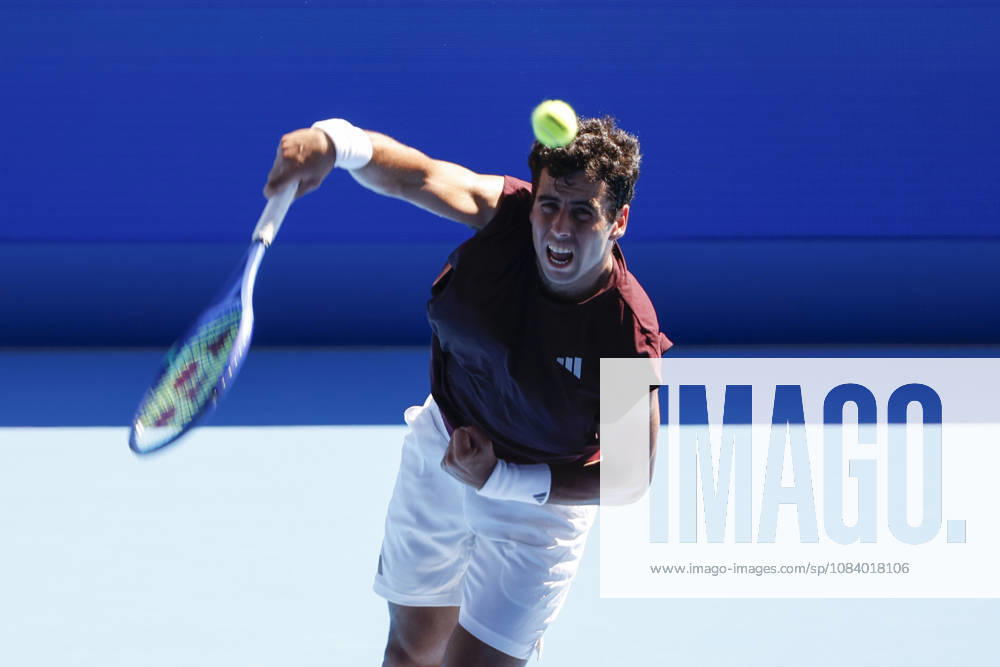 Jaume Munar (Spain) serves against Taylor Fritz (USA) during their Round of 32 match at the Kinoshita Group Japan Open Tennis Championships at Ariake Colosseum in Tokyo. The tournament runs from September 29 to October 6. Munar won 6(7)-7(9), 6-4, 6-3. Tennis 2026: Taylor Fritz Battles Jaume Munar In Japan Open - ZUMAm191 20261001_aap_m191_048