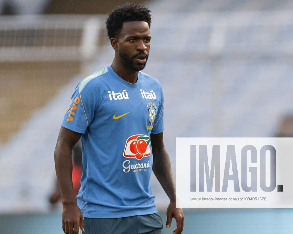 Vinicius Junior of Brazil looks on during pre match trainning session a head of the India football friendly 2026 match between India and Brazil at the Vivekananda Yuba Bharati Krirangan (VYBK) Stadium in Kolkata, India on 2nd October, 2026