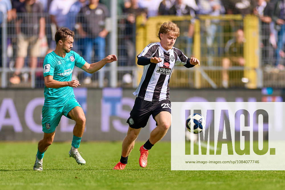 Tackle: Christoph Ehlich (FSV Frankfurt), 03, Tom Barth (VfR Aalen), 20 GER, VfR Aalen vs. FSV Frankfurt, Soccer, Regionalliga Southwest Men, Matchday 10, 2026–2027 Season, October 3, 2026, Germany, VfR Aalen vs. FSV Frankfurt, soccer, Regionalliga Southwest Men, Matchday 10, 2026–2027 season, October 3, 2026, Aalen