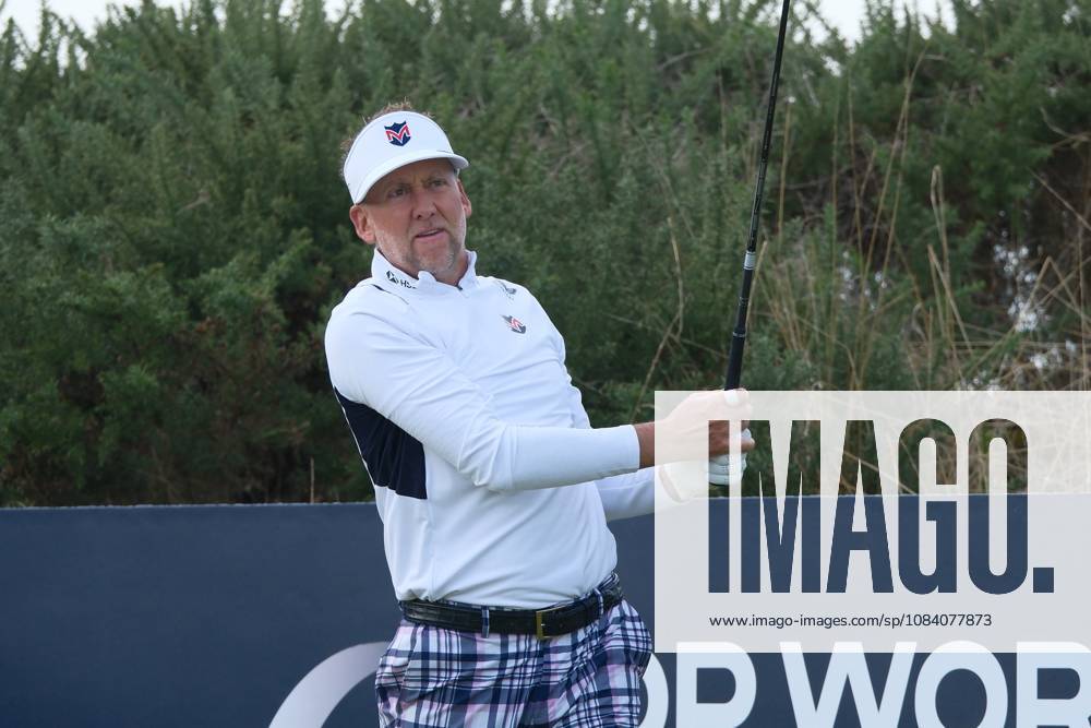 UK: The Alfred Dunhill Links Championship at Kingsbarns, St Andrews, Scotland on 03 October 2026: Pictured: Ian Poulter (ENG) on the 1st tee at Kingsbarns during the third round of the Alfred Dunhill Links Championship 2026 St Andrews Kingsbarns Scotland Scotland