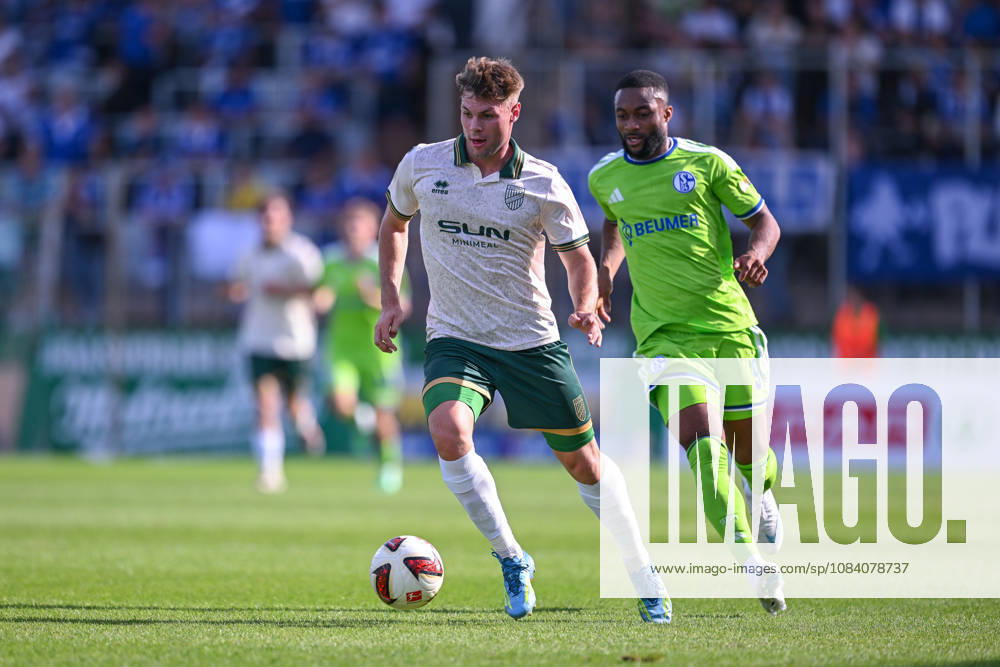 Soccer, 2026–2027 Season, Friendly Match, SC Austria Lustenau vs. FC Schalke 04, Niklas Pertlwieser (SC Austria Lustenau), Moussa Sylla (FC Schalke 04) xRHR PHOTO YYx