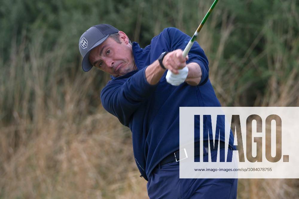 UK: The Alfred Dunhill Links Championship at Kingsbarns, St Andrews, Scotland on 03 October 2026: Pictured: Businessman Tom Hartley Jr on the 1st tee at Kingsbarns during the third round of the Alfred Dunhill Links Championship 2026 St Andrews Kingsbarns Scotland Scotland