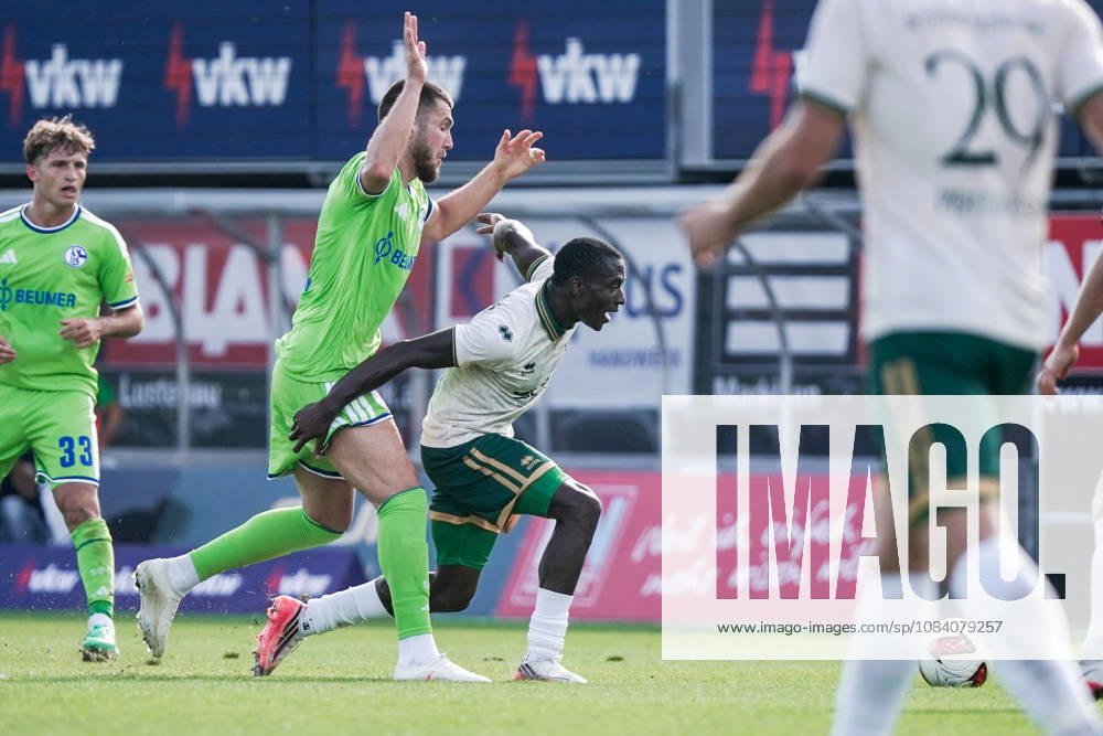 Soccer Austria Friendly Match 2025 2026 03 10 2026 SC Austria Lustenau vs. FC Schalke 04 SUN MINIMEAL Arena Lustenau, Austria Steve Noode Schalke 04, Precious Benjamin Austria Lustenau