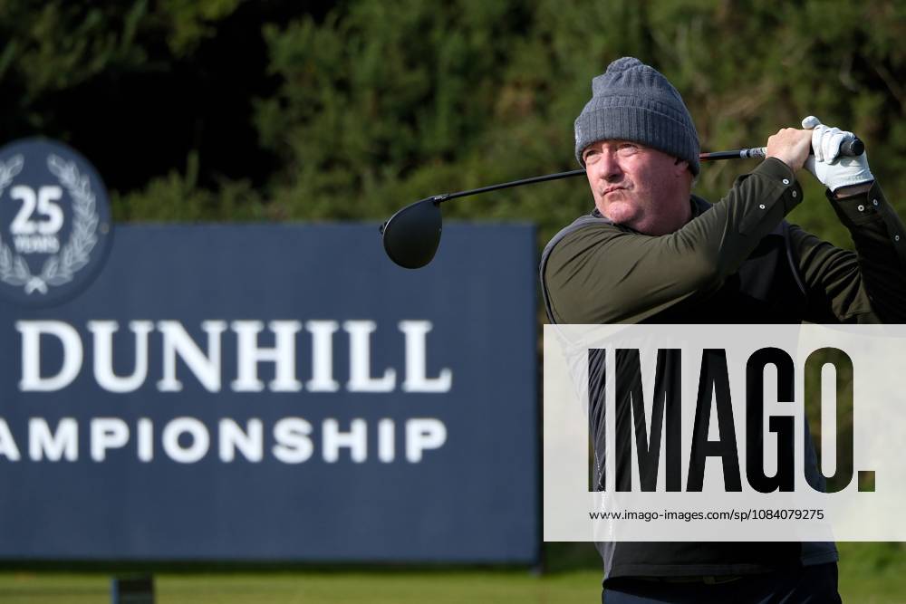 UK: The Alfred Dunhill Links Championship at Kingsbarns, St Andrews, Scotland on 03 October 2026: Pictured: Broadcaster and journalist Piers Morgan on the 10th tee at Kingsbarns during the third round of the Alfred Dunhill Links Championship 2026 St Andrews Kingsbarns Scotland Scotland