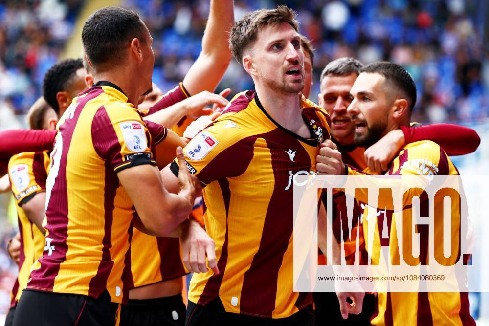 Jake Beesley of Bradford City celebrates scoring a goal after making the score 0-1. Reading v Bradford City, EFL Sky Bet League One, Football, Select Car Leasing Stadium, Reading, UK - 03 Oct 2026Reading Select Car Leasing Stadium United Kingdom