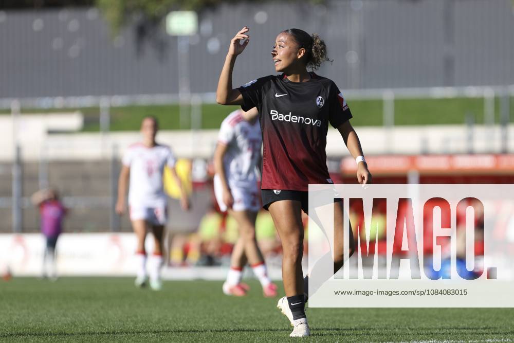 Nicole Ojukwu of SC Freiburg gestures during the Women s Bundesliga match between 1. FC Köln and SC Freiburg, Franz Kremer Stadium on October 3, 2026, in Cologne, Germany. Photo by Oliver Kaelke, DeFodi Images. Nicole Ojukwu of SC Freiburg gestures during the Bundesliga match between 1 FC Cologne and SC Freiburg at Franz Kremer Stadium on October 3, 2026 in Cologne, Germany. Photo by Oliver Kaelke, DeFodi Images. DFB and DFL regulations prohibit any use of photographs as image sequences and or quasi-video. Photo by Oliver Kaelke, DeFodi Images.