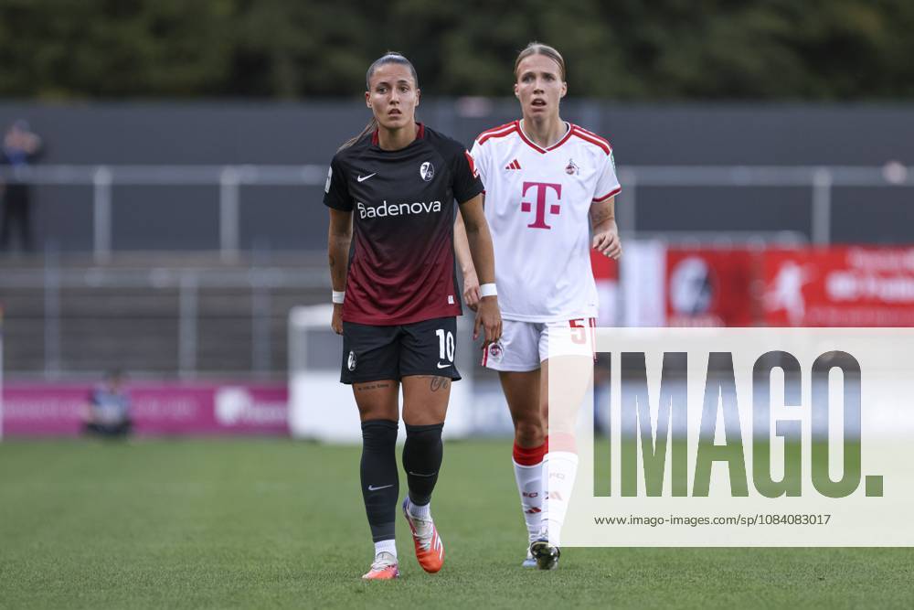 Selina Vobian of SC Freiburg and Celina Degen of 1. FC Köln watch during the Women s Bundesliga match between 1. FC Köln and SC Freiburg, Franz Kremer Stadium on October 3, 2026, in Cologne, Germany. Photo by Oliver Kaelke, DeFodi Images. Selina Vobian of SC Freiburg and Celina Degen of 1. FC Köln look on during the Bundesliga match between 1. FC Köln and SC Freiburg at Franz Kremer Stadium on October 3, 2026 in Cologne, Germany. Photo by Oliver Kaelke, DeFodi Images. DFB and DFL regulations prohibit any use of photographs as image sequences and or quasi-video. Photo by Oliver Kaelke, DeFodi Images.