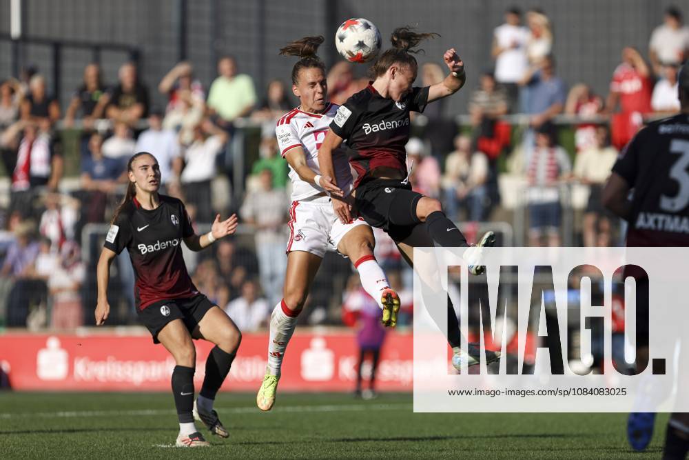 Dora Zeller of 1. FC Köln and Lisa Kolb of SC Freiburg battle for the ball during the Women s Bundesliga match between 1. FC Köln and SC Freiburg, Franz Kremer Stadium on October 3, 2026, in Cologne, Germany. Photo by Oliver Kaelke, DeFodi Images. Dora Zeller of 1 FC Köln and Lisa Kolb of SC Freiburg battle for the ball during the Bundesliga match between 1 FC Köln and SC Freiburg at Franz Kremer Stadium on October 3, 2026 in Cologne, Germany. Photo by Oliver Kaelke, DeFodi Images. DFB and DFL regulations prohibit any use of photographs as image sequences and or quasi-video. Photo by Oliver Kaelke, DeFodi Images.
