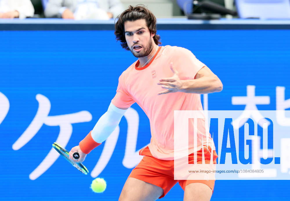 Tokyo, Japan - Carlos Alcaraz of Spain returns the ball against Matteo Arnaldi of Italy during the second round match of the Japan Open tennis championships at the Ariake Colosseum in Tokyo on Saturday, October 3, 2026. (photo by Yoshio Tsunoda AFLO) Noxthirdxpartyxsales 0868466226st YoshioxTsunodax