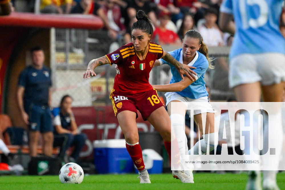 IPA89265748 - AS Roma s Martina Piemonte during the 2026–2027 Serie A Women s Athora Italian Football Championship match between AS Roma Women and SS Lazio Women at the Tre Fontane Stadium on October 3, 2026.