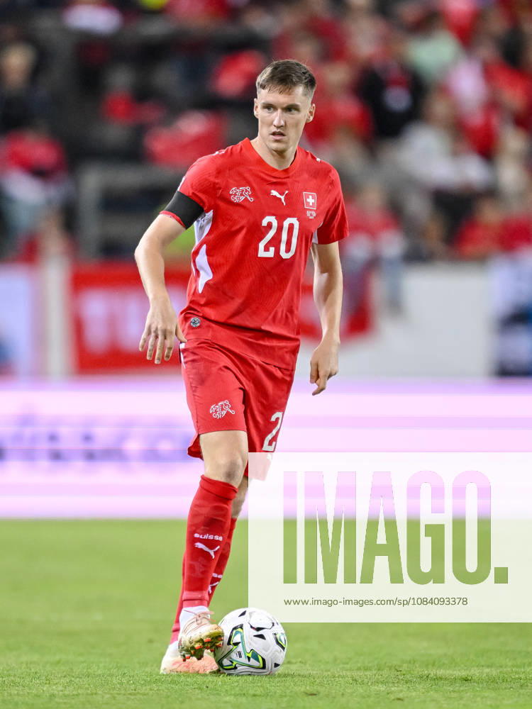 Michel Aebischer of Switzerland controls the ball during the UEFA Nations League 2026–27 group stage match between Switzerland and Slovenia at Luzern Arena on October 3, 2026, in Lucerne, Switzerland. Photo by Harry Langer, DeFodi Images