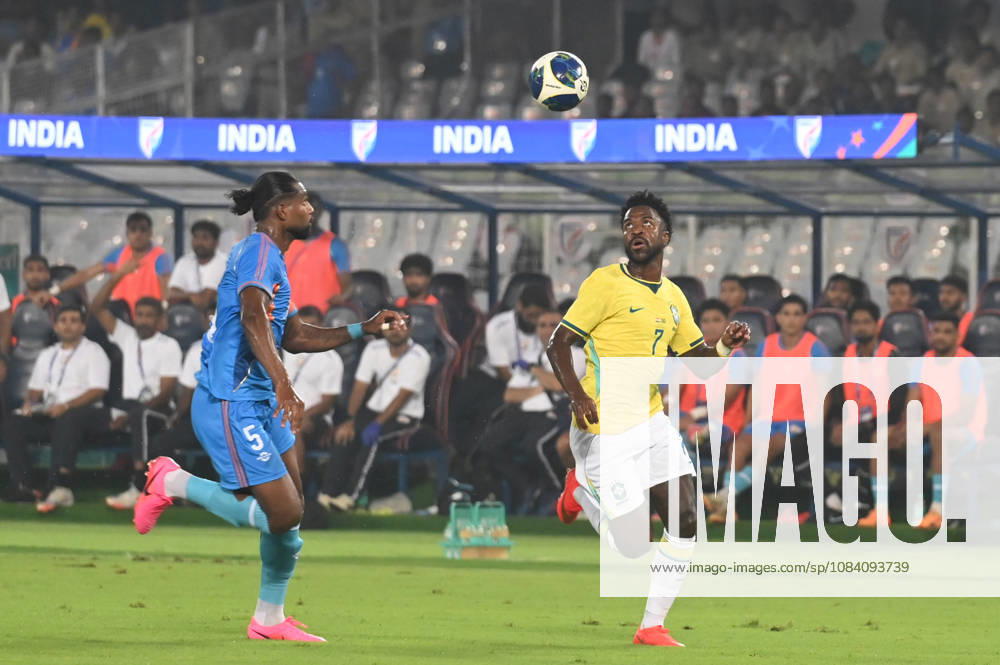 Vinicius Jr. of Brazil in action during FIFA International Friendly, Länderspiel, Nationalmannschaft match against India at Vivekananda Yuva Bharati Stadium on October 3, 2026 in Kolkata, India. (Photo by Samir Jana Hindustan Times ) Kolkata: FIFA International Friendly Match Between Brazil And India At Vivekananda Yuva Bharati Stadium