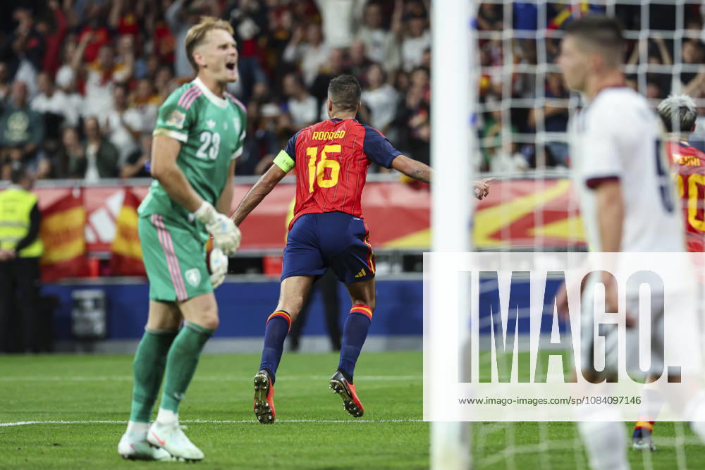 Rodri of Spain celebrates after scoring his team s second goal during the UEFA Nations League 2026 27 group phase match between Spain and Czech Republic at Carlos Tartiere stadium on October 03, 2026, in Oviedo, Spain. Spain V Czech Republic - UEFA Nations League 2026 27 Group A3 MD3 - ZUMAa181 20261003_zaa_a181_103