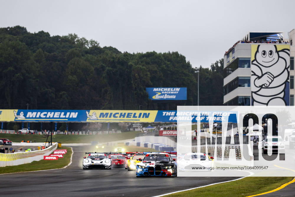 AUTO - IMSA - PETIT LE MANS 2026 01 DE PHILLIPPI Connor (usa), HARPER Dan (gbr), VERHAGEN Neil (usa), Paul Miller Racing, BMW M4 GT3 Evo, action, 68 HASSE CLOT Valentin (fra), SORENSEN Marco (dnk), DRUDI Mattia (ita), Car Blanche, Aston Martin Vantage GT3 Evo, action, start of the race, depart, during the 2026 Motul Petit Le Mans, 11th round of the 2026 IMSA WeatherTech SportsCar Championship, from October 1 to 3, 2026 on the Michelin Raceway Road Atlanta in Braselton, Georgia, United States of America - BraseltonUnited States