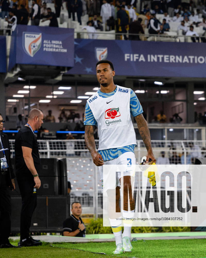 Gabriel dos Santos Magalhaes of Brazil looks on during friendly match between India and Brazil at the Vivekananda Yuba Bharati Krirangan (VYBK) Stadium in Kolkata, India on 3rd October, 2026