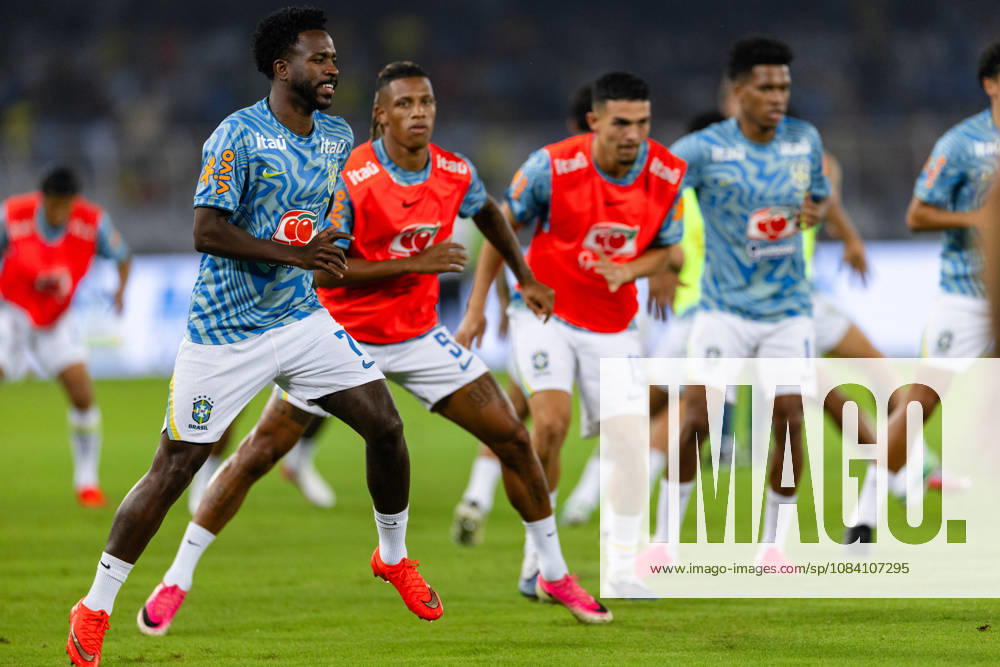 Vinicius Junior of Brazil seen during friendly match between India and Brazil at the Vivekananda Yuba Bharati Krirangan (VYBK) Stadium in Kolkata, India on 3rd October, 2026