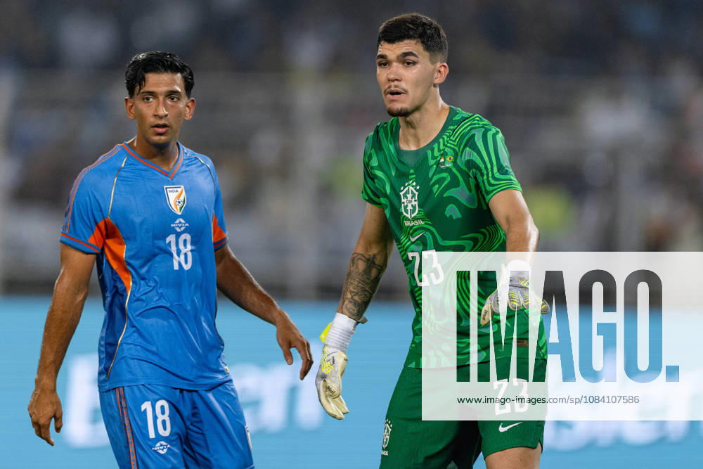 Pedro Luccas Morisco da Silva Pedro Morisco of Brazil and Sahal Abdul Samad of India look on during friendly match between India and Brazil at the Vivekananda Yuba Bharati Krirangan (VYBK) Stadium in Kolkata, India on 3rd October, 2026