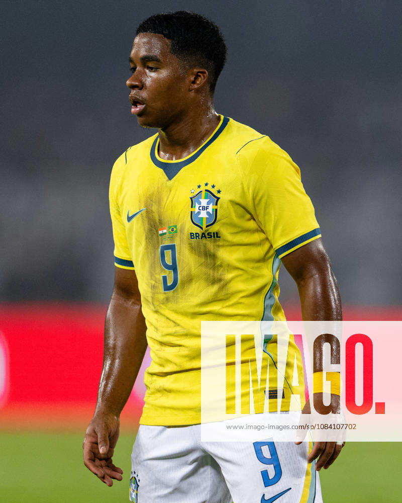 Endrick Felipe Moreira de Sousa of Brazil looks on during friendly match between India and Brazil at the Vivekananda Yuba Bharati Krirangan (VYBK) Stadium in Kolkata, India on 3rd October, 2026